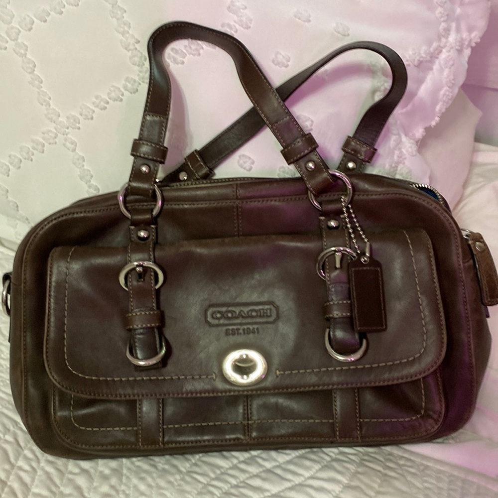 Coach butter soft, brown leather handbag